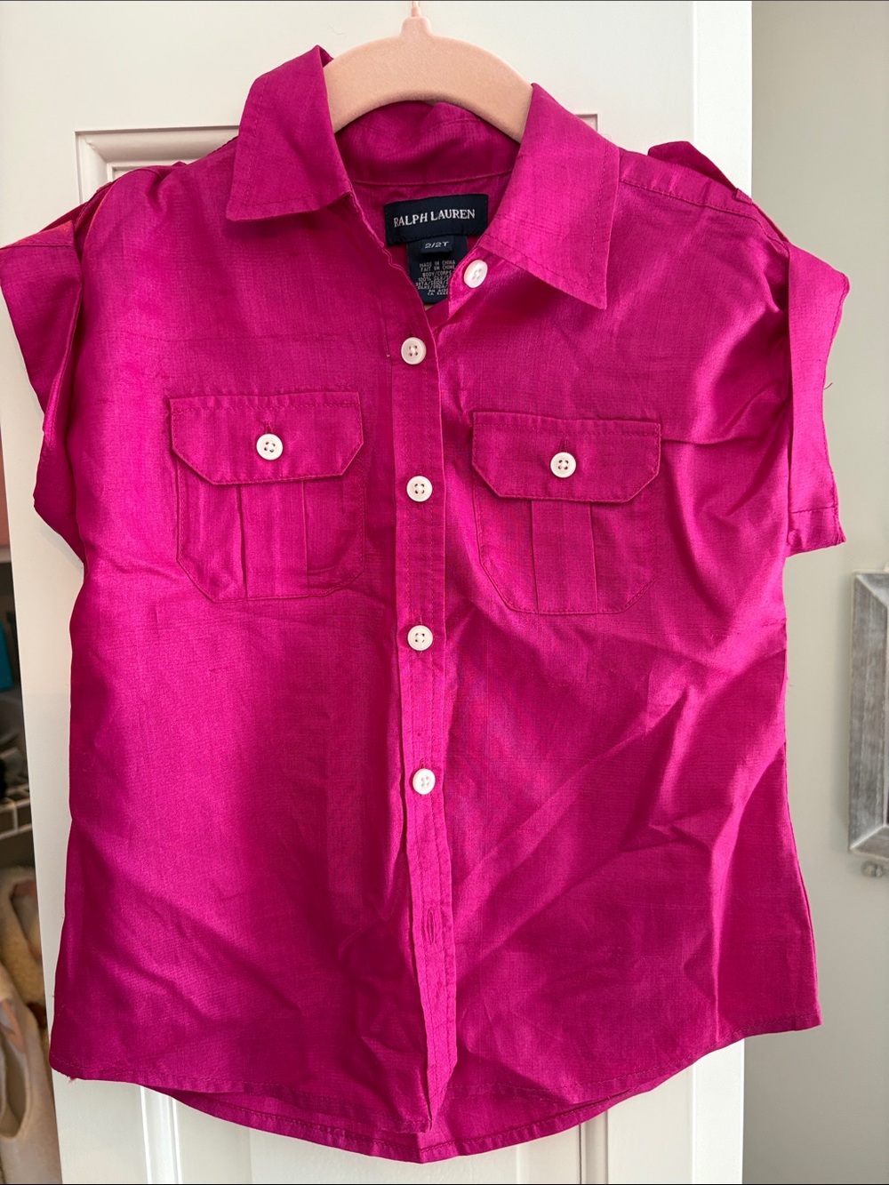 Ralph Lauren Girls' Fuchsia Button-Front Shirt - 2T